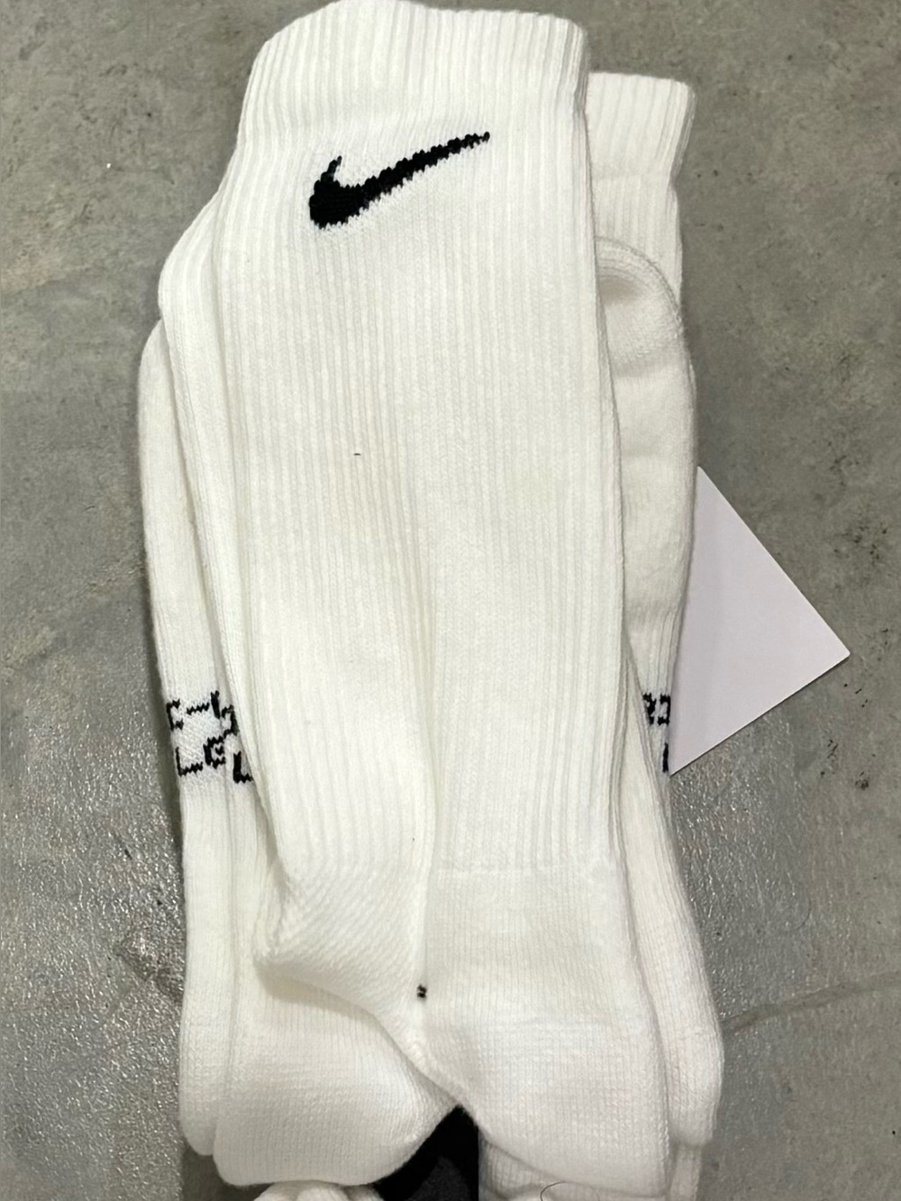Nike White Crew Athletic Socks with Black Swoosh - 5 Pack